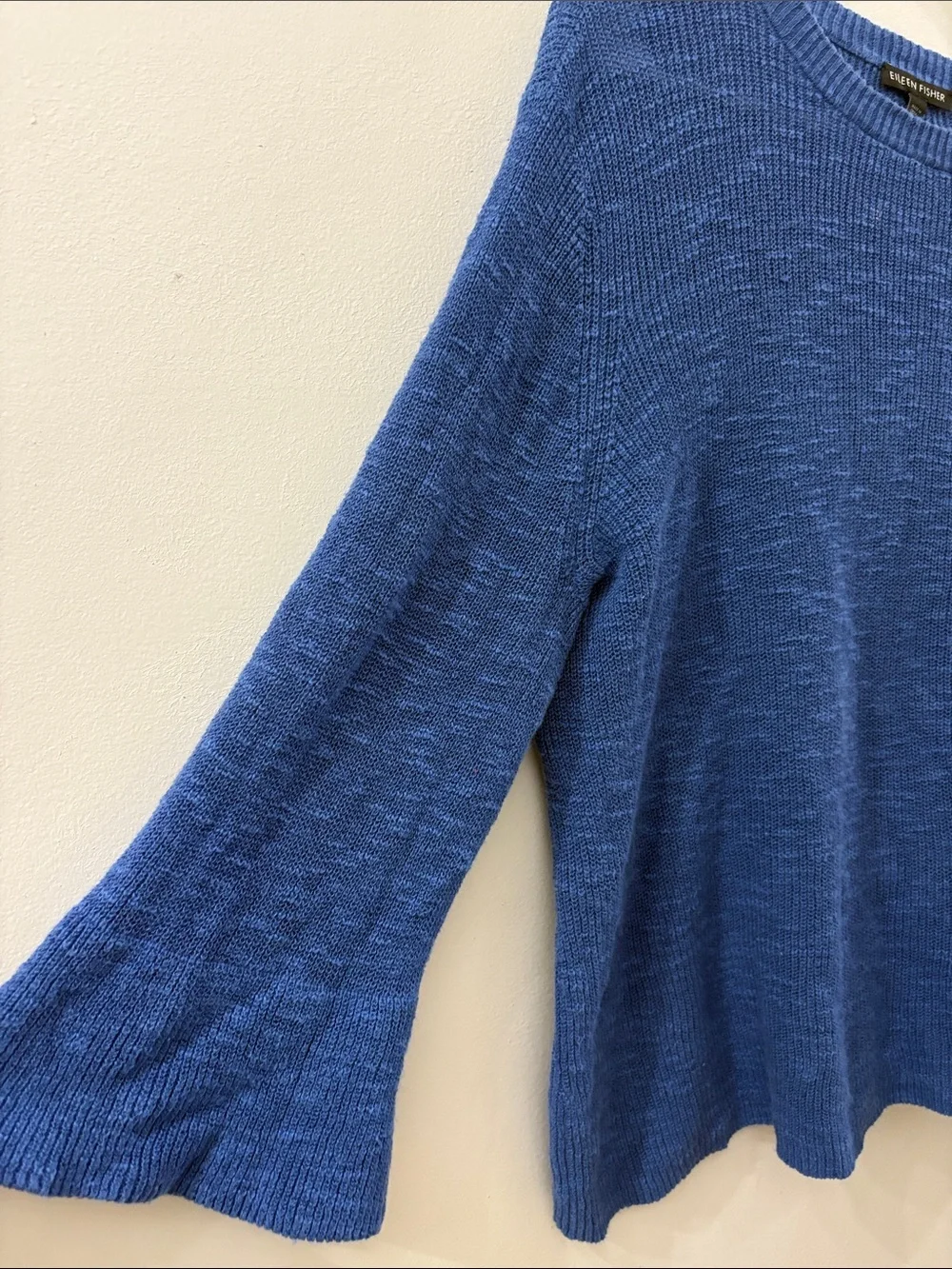 Eileen Fisher Cobalt Blue Knit Pullover - women’s large - organic cotton-linen